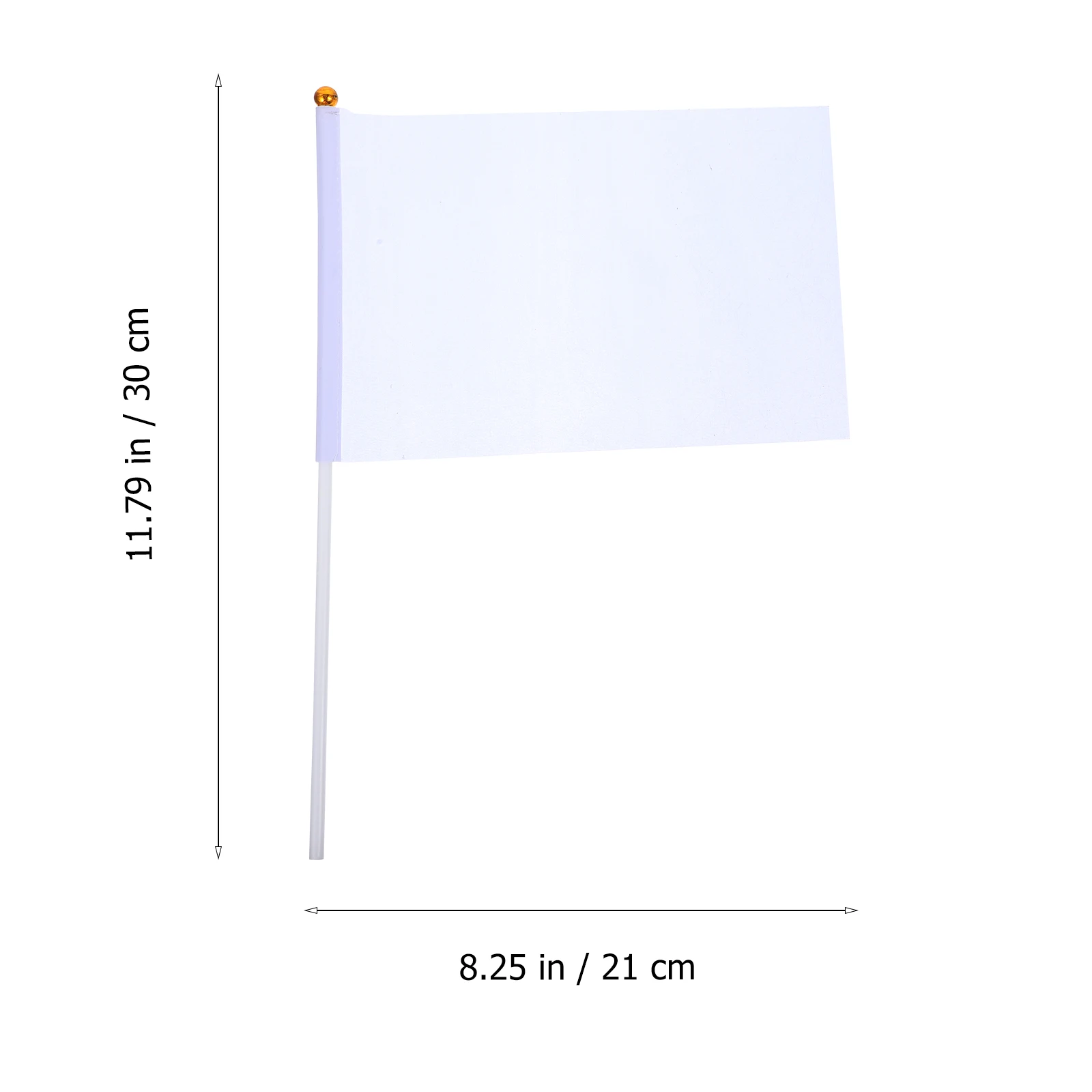 

20pcs Portable Hand-Cranked Commanding Referee Flag Waving Racing Banner White Lightweight Durable Flags Easy Carry Assembly