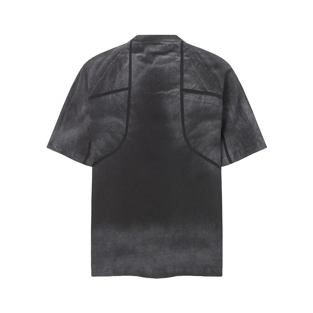 Heavy Duty Washed Gradient Distressed Raglan Sleeve T-shirt Men's Visible Thread Heavy-duty Pure Cotton Loose Fit Tshirt Top