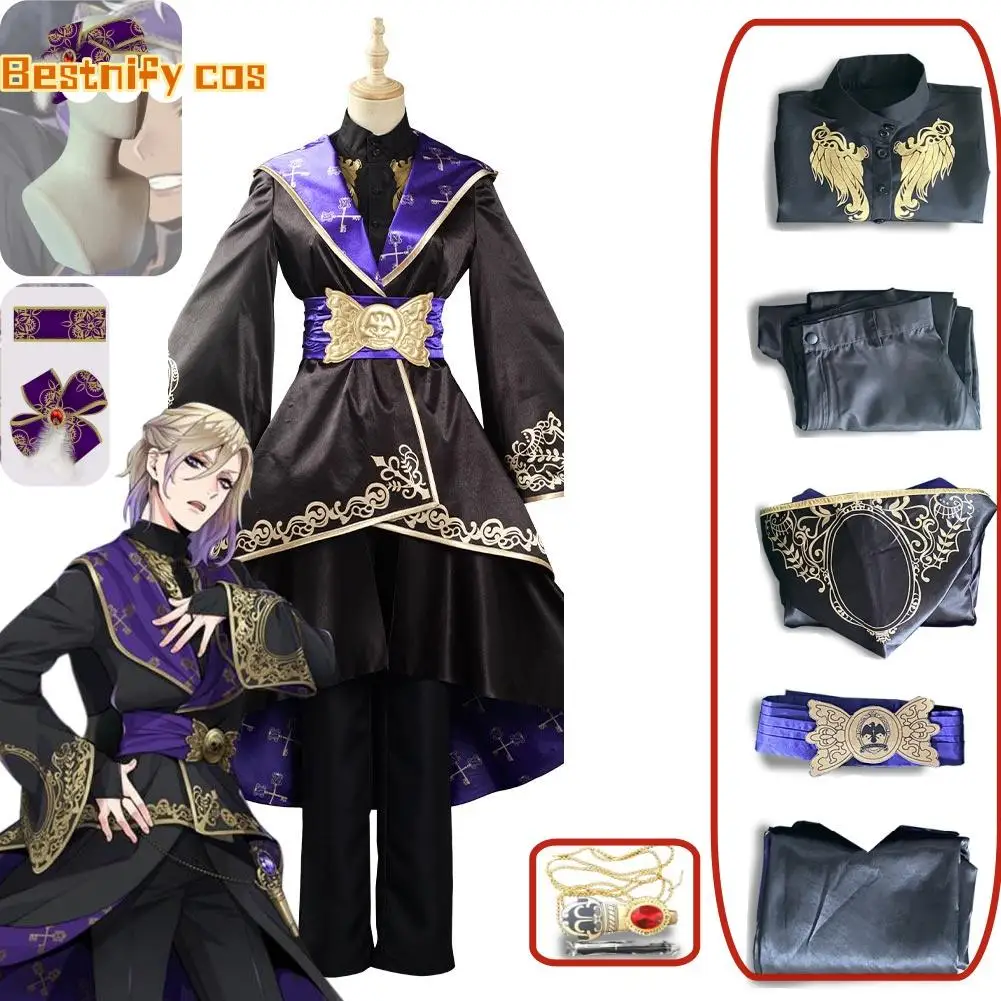 

IN STOCK Riddle Cosplay Game Twisted Wonderland Costume Cloak Halloween Unisex Costumes Twisted Wonderland Cosplay Plus Size