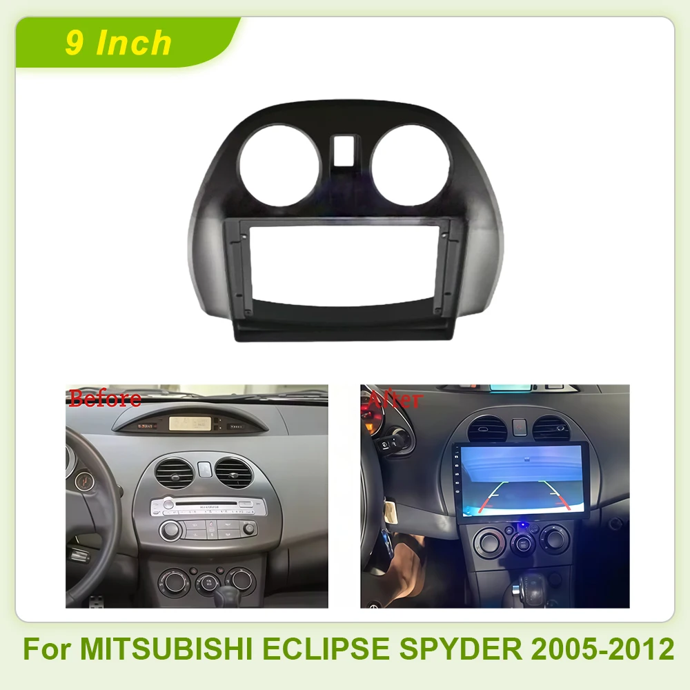 9INCH for MITSUBISHI ECLIPSE SPYDER 2005-2012 Car Radio Fascia Frame Player Dashboard Cover Stereo Panel Kit 2din Cable Harness