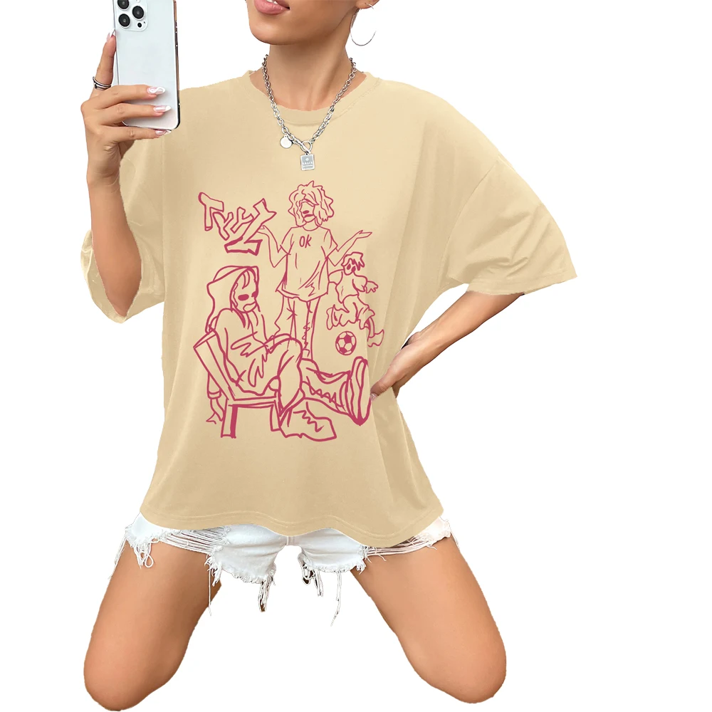 

Cute and interesting printed women's T-shirt Hip Hop vintage T-shirt clothes Creative casual top round neck women's short sleeve