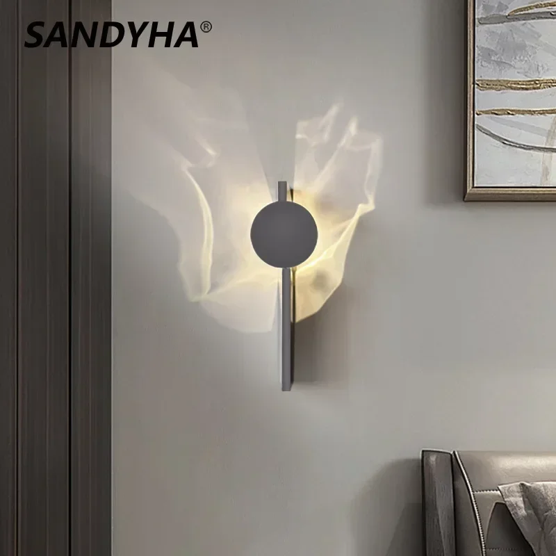 

Modern Silver Minimalist Wall Lamp Stainless Steel Creative Ripple Home Decor Living Room Bedroom Headboard Corridor Led Light