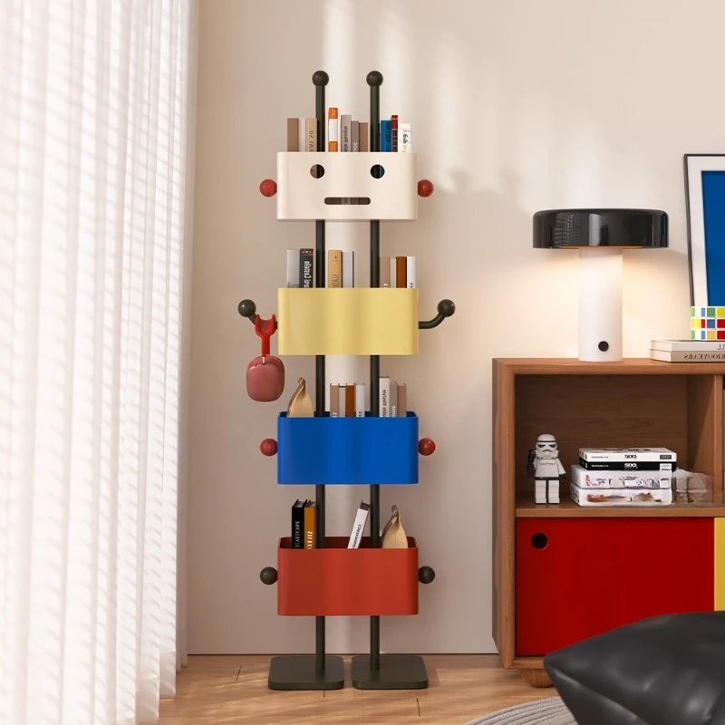 

Floor-to-ceiling Children's Bookshelf, Living Room, Household Square Box, Rack, Wrought Iron Drawer, Contrasting Locker