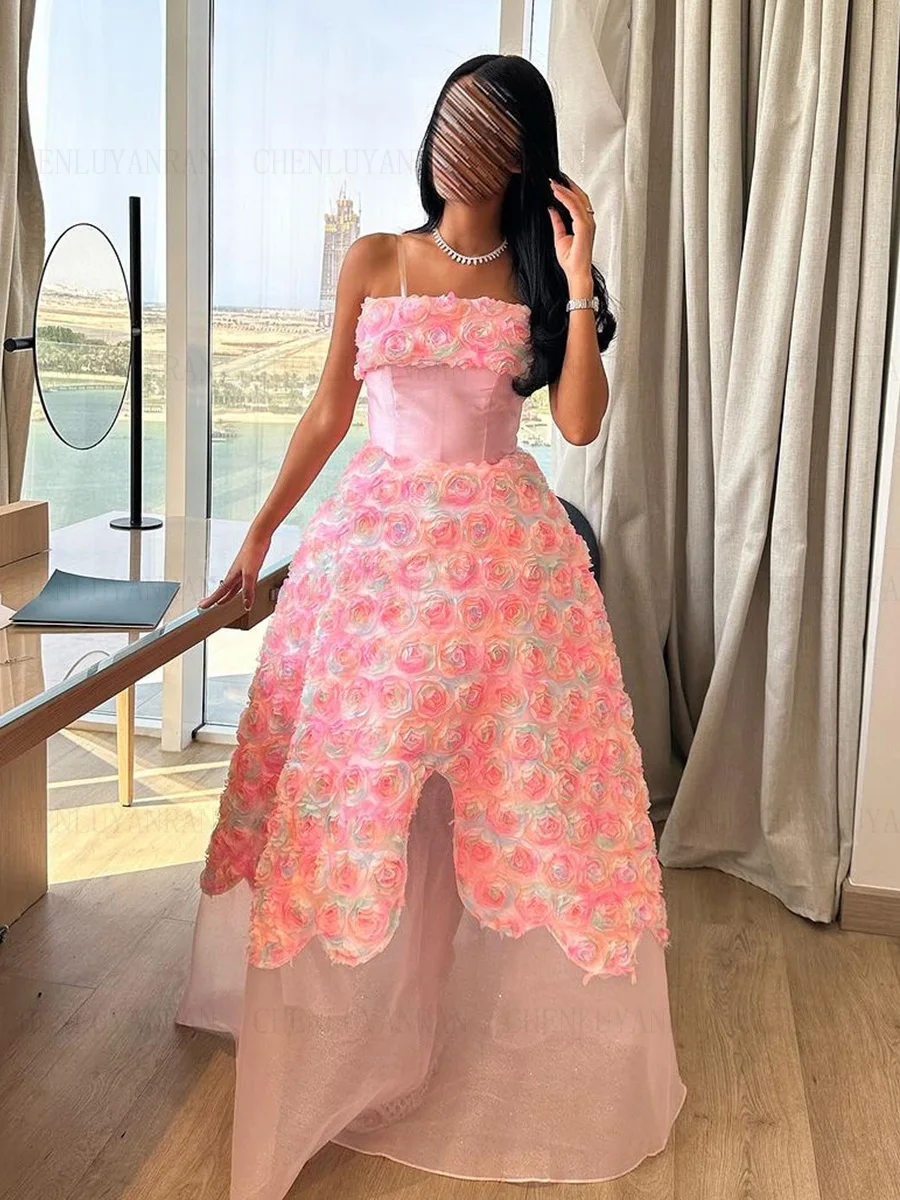 Colorful Lace Formal Occasion Dresses 2023 Strapless A-Line Ball Gowns Lace Up Pink Sexy Evening Party Gowns فساتين الحفلات