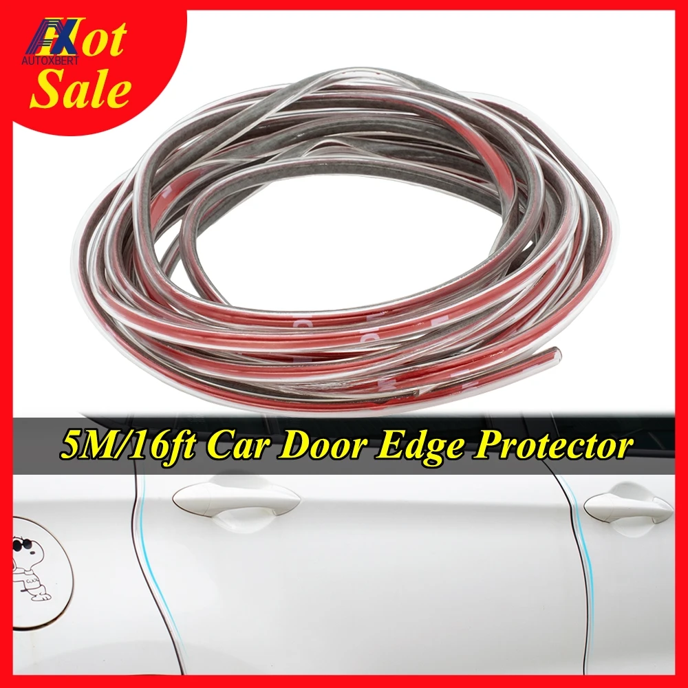 5M Transparent Door Edge Guard Scratch Protector Adhesive Rubber Trim Protection Anti-scratch Seal Strip Car Styling Accessories