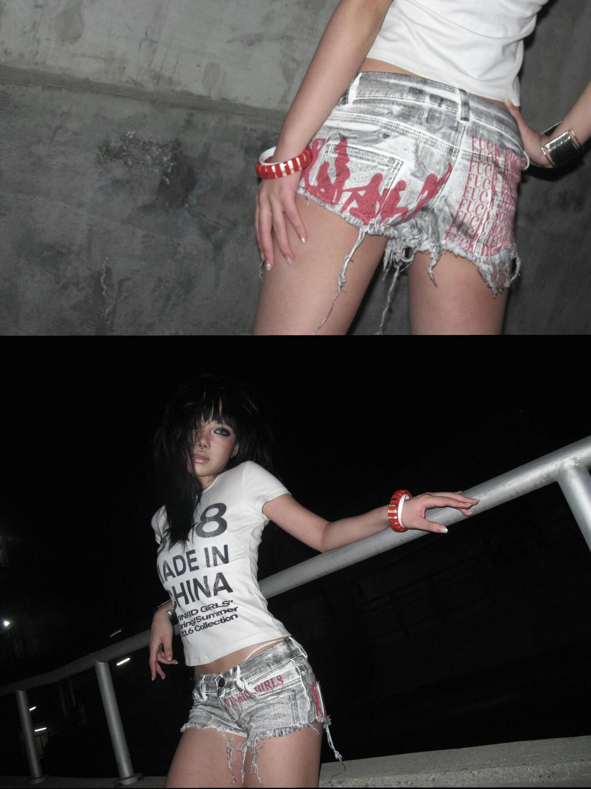 Karrcat Trashy Y2k T-Shirt mit Buchstaben-Print, Grunge-Ästhetik, kurzärmeliges Crop-Top, Vintage-Punk, weiß, Streetwear, amerikanischer Retro-Emo-Stil – Detail 6