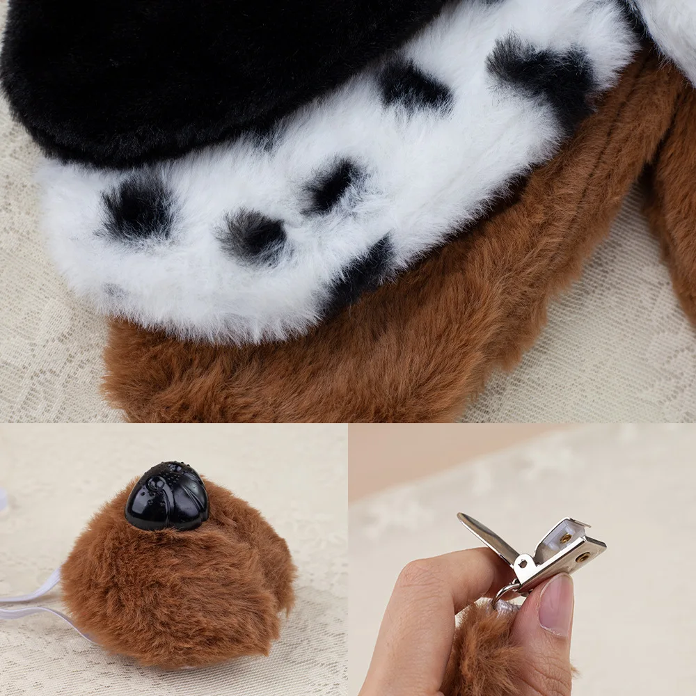 Halloween Anime Meisjes Volwassen Kinderen Gevlekte Hond Oren Leuke Pluche Grappige Dierenkostuum Cosplay Props Neus Staart Hoofdband Rok