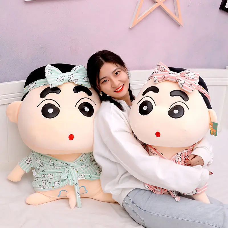 85cm Super Big Size New Bathrobe Crayon Shin Chan Doll Anime Plush Fill Doll Anime Throw Pillow Doll Stuffed Animal Gift