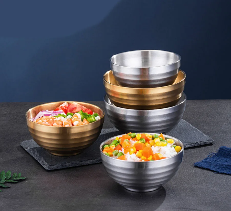 304 Stainless Steel Double Insulated Thickened Domestic Dining Sanding Bowl