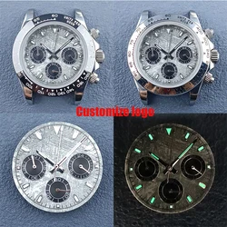 39.5mm VK63 Movement Watch 50 m waterproof 316L stainless steel sapphire Glass green luminous dial with custom logo