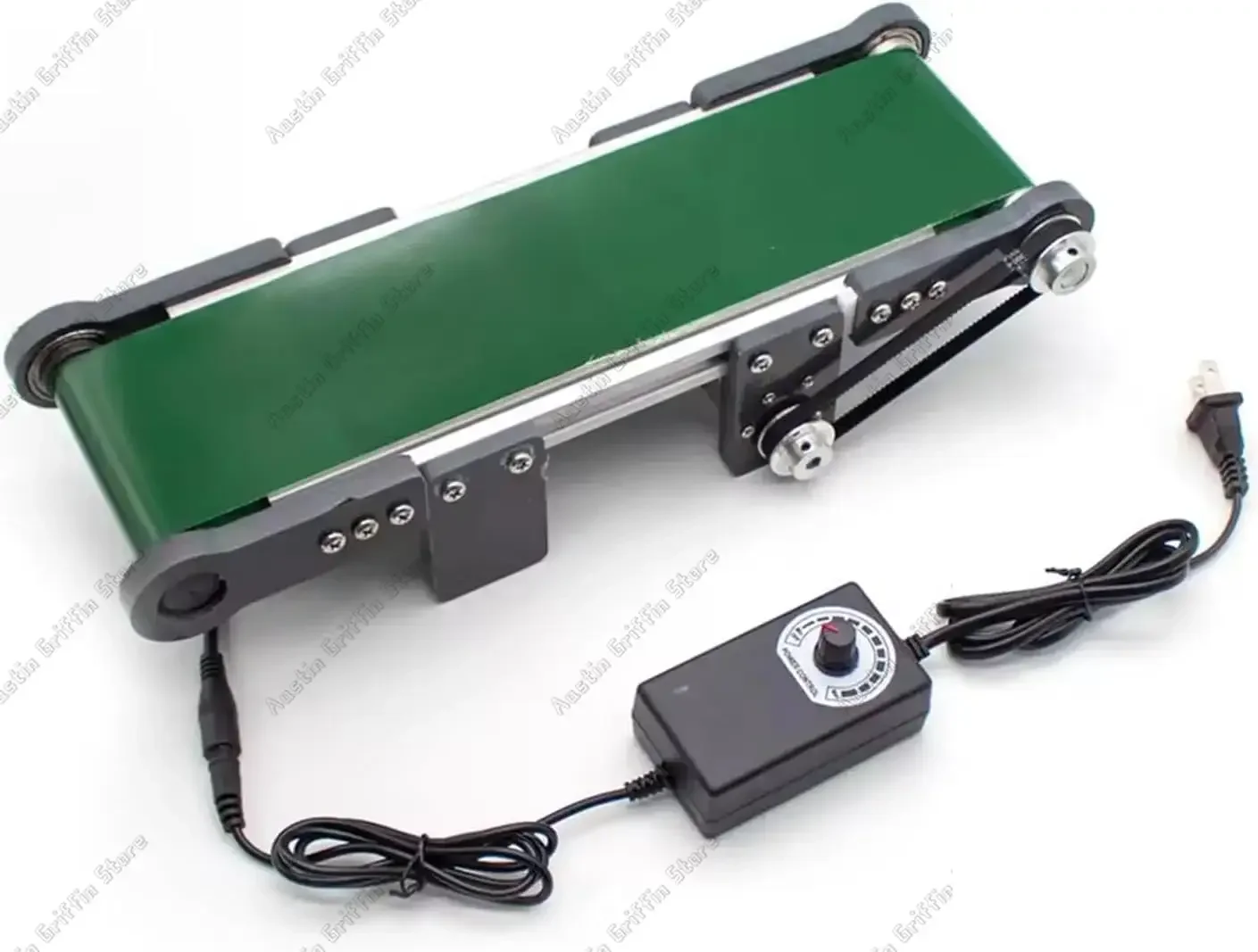 100x350MM Mini Electric Desktop Conveyor Belt DIY Elevator Model Friction Experiment Equipment 0-116RPM Speed Adjustable