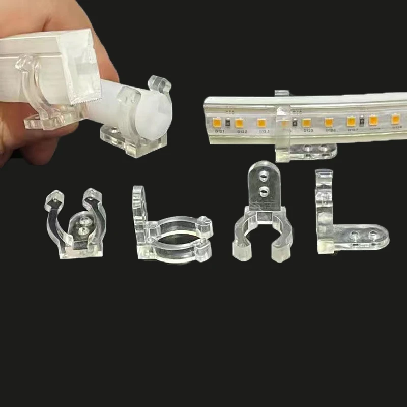 Led Connector Fix Clips Plastic Accessories Mounting Fixing on Wall For  Diameter 10-15MM Circular 110/220V RGB Neon Strip Light