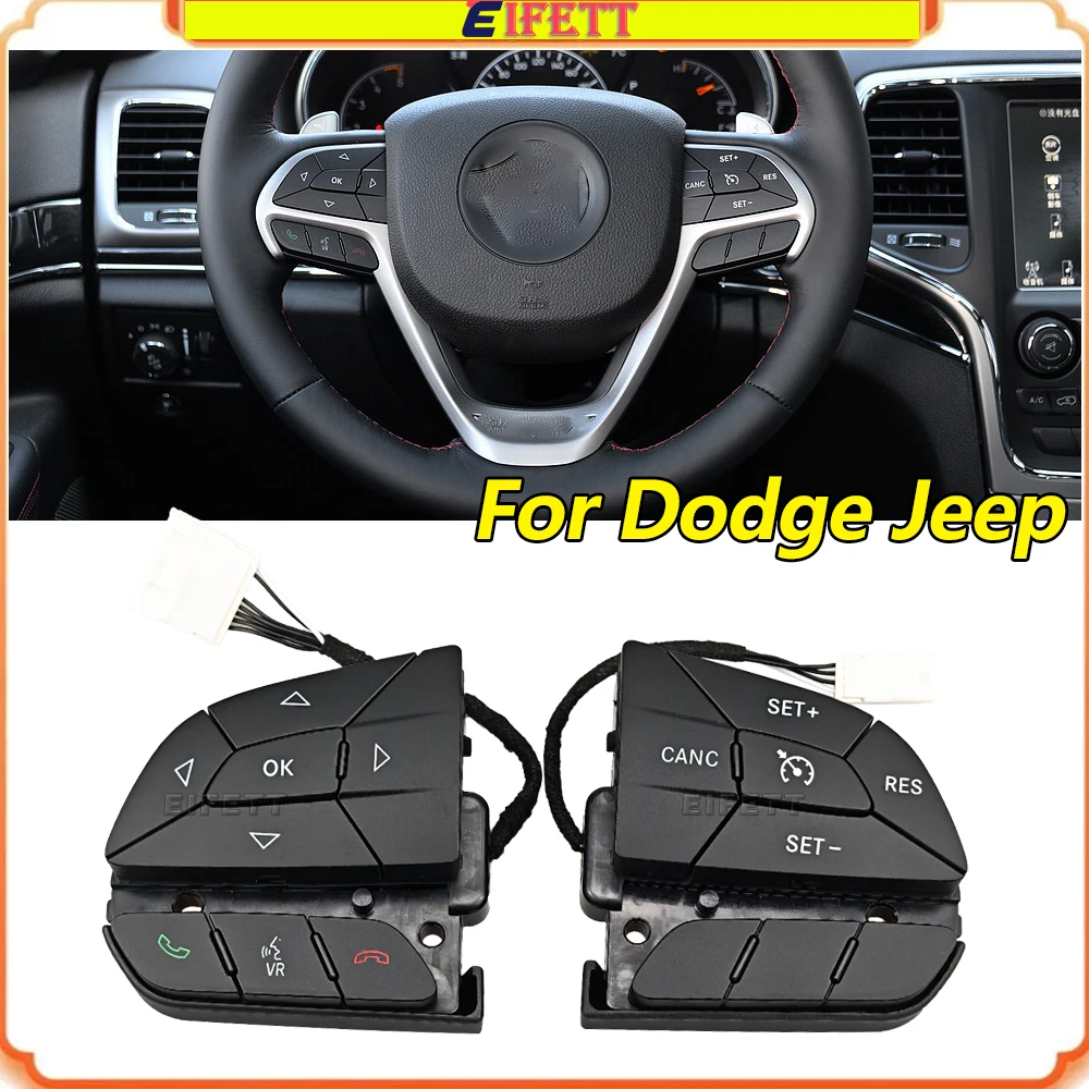 

1 пара, переключатель круиз-контроля на руле, кнопка громкости 05081289AA 05081287AA для Jeep Cherokee Dodge Charger 2016 2017 2018