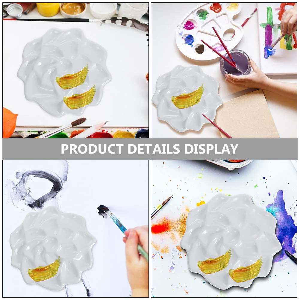 

2 pcs Paint Tray Multi Holes Lightweight Portable For Watercolor Oil Acrylic Pigment Mixing Easy Clean Art Painting Tools Color