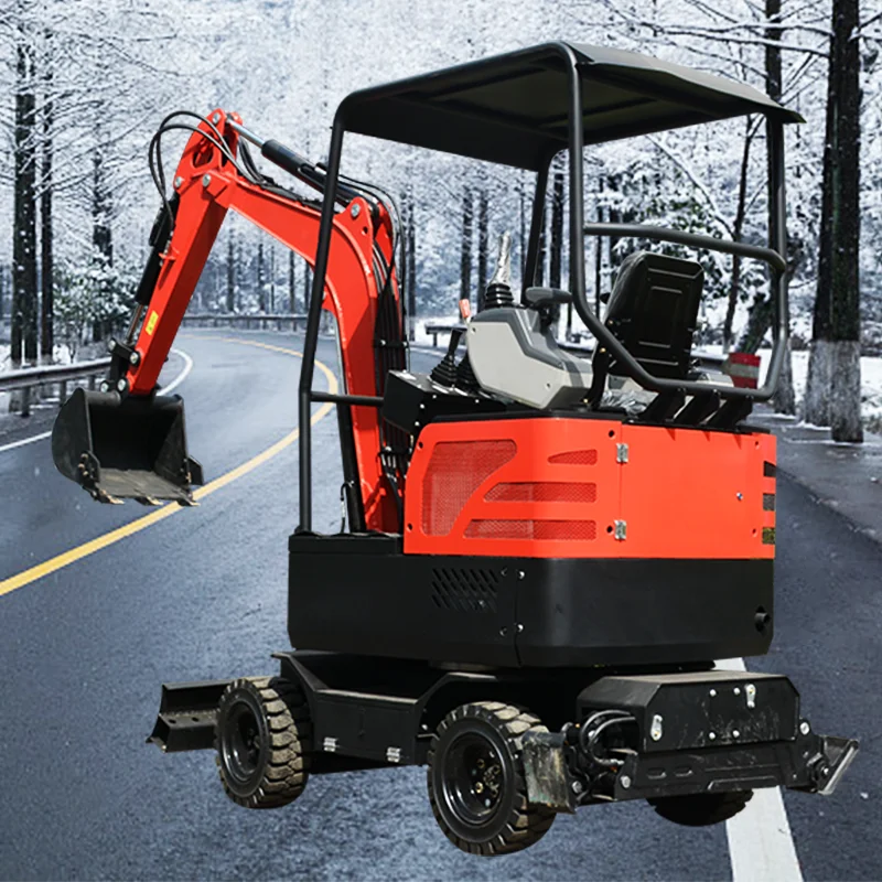 

Customized certified 2-ton wheeled excavator multifunctional accessories CE/EPA/Euro 5 engine core components 1-year warranty