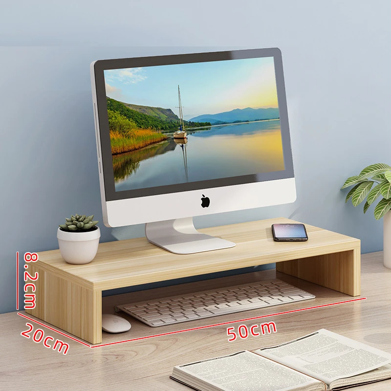 Madeira Ergonômico Desktop Storage Rack, Display Aumentar Rack, DIY, Escritório, Fácil Instalação, Laptop Stand