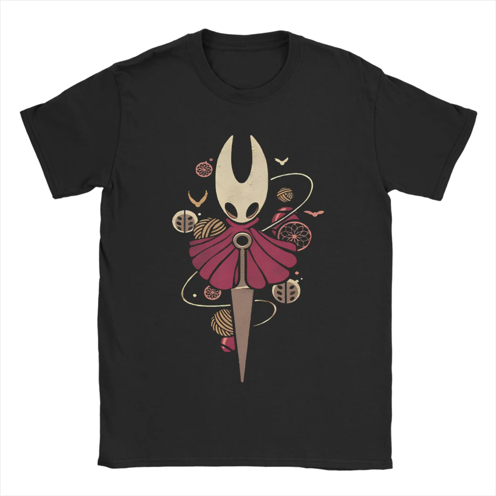 Hollow Knight Silksong Hornet T Shirts Men Cotton Vintage T-Shirt Round Collar Adventure Game Tees Short Sleeve Clothing Gift