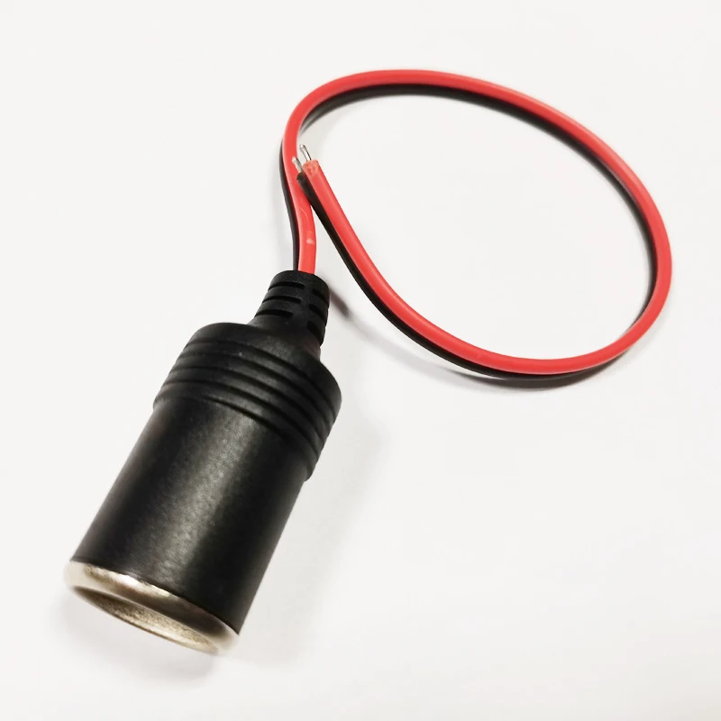 NCHTEK 18AWG 5A 12V Female Car Cigar Cigarette Lighter Socket Plug Connector Cable About 30CM / 10PCS