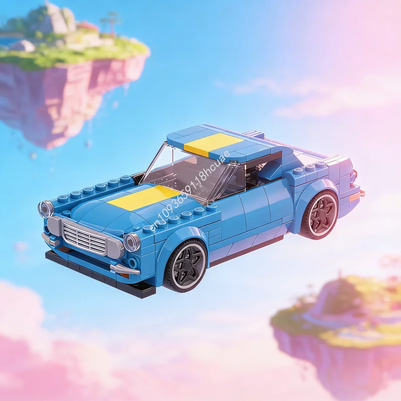 

282 детали MOC Volvoed Cyan Racing City Champions, конструктор, развивающая игрушка, креативный подарок на Рождество