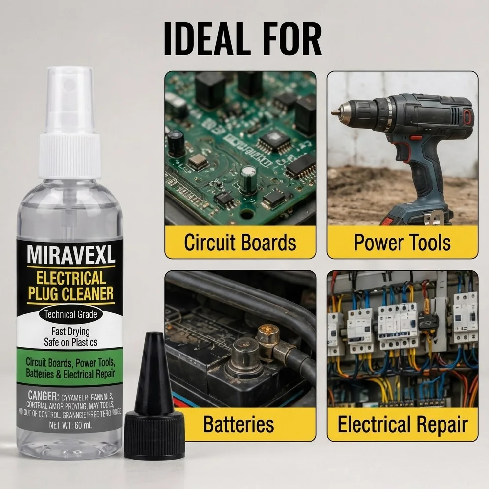 100ml Electrical Contact Cleaner Spray Fast Drying Safe on Plastics for Circuit Boards Power Tools Repair MIRAVEXL Plug Cleaner - view 4