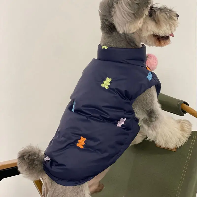 Pet Dog Down Jacket Winter New Thickened Down Vest Warm Pet Cat Coat Sleeveless Down Dog Vest Schnauzer Bichon Small Dog Clothes