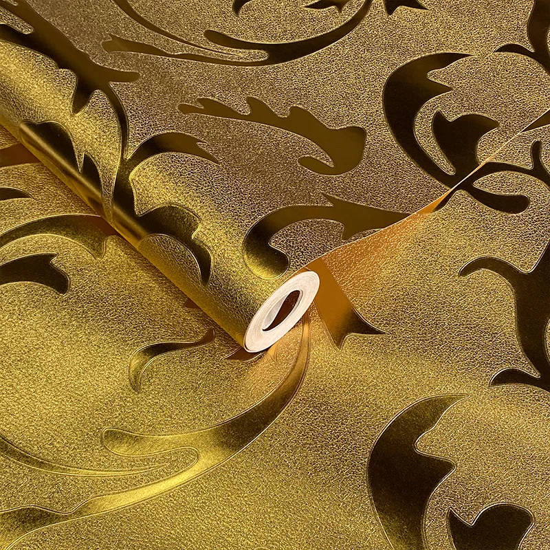 Modern Gold Foil Glitter Wallpaper for Hotel KTV Bar Decorative Metallic Wall Mural TV Background Wallcovering