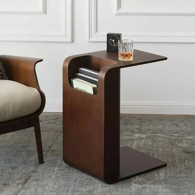 Table Design with Modern and Natural Plywood Edge Table, Living Room Corner Table  Coffee