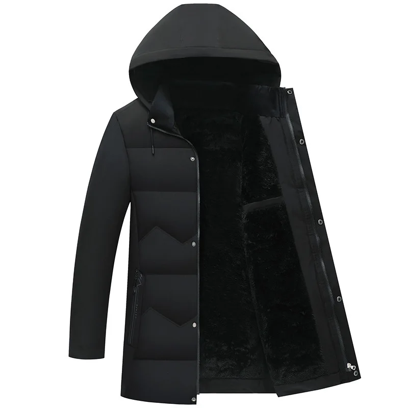 Winter Trade Thickened Versatile Mid Length Men\'s Warm Cotton Coat Fashion Coat