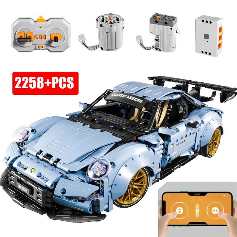 

1:10 Technical Super Racing Car Model Building Block MOC APP RC City Speed Expert Sport Vehicle Bricks Toys For Boys Gifts