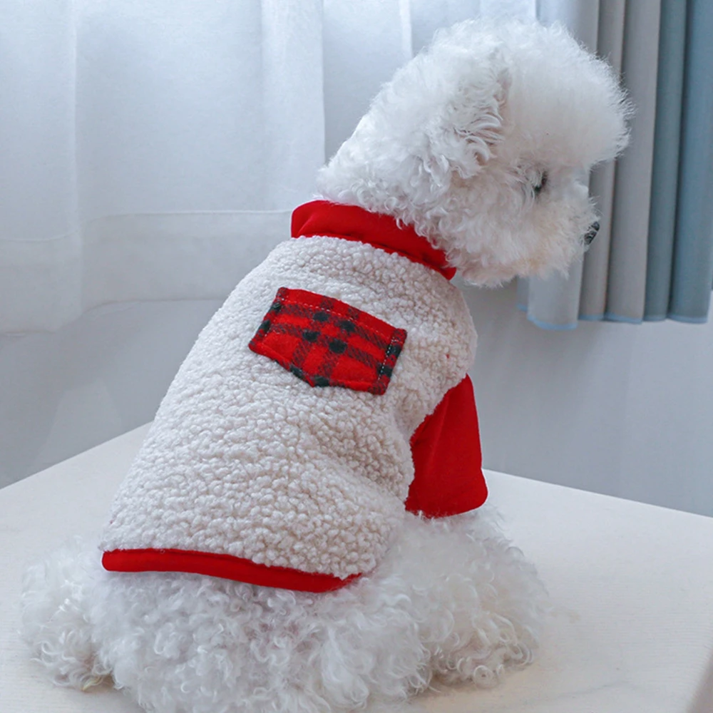 Veste d'hiver en peluche pour chien, vêtement chaud doux en laine d'agneau pour chiot, chaton, chat