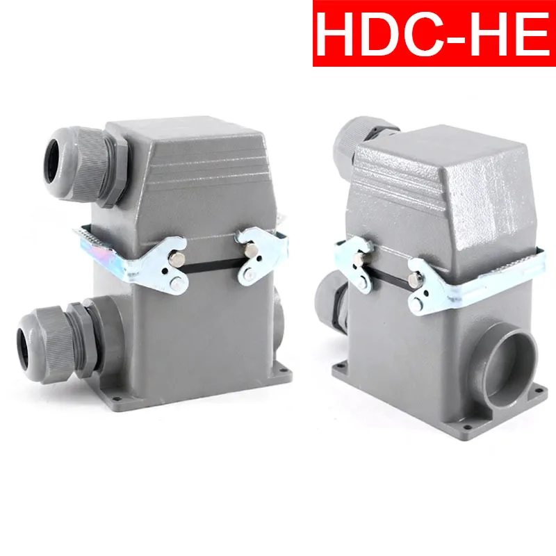 Rectangular Aviation Plug High Base HDC-HE-32 48 Male Female Core Top Exit Side Exit Heavy Duty Connector 10A 25A 32core 48Pin