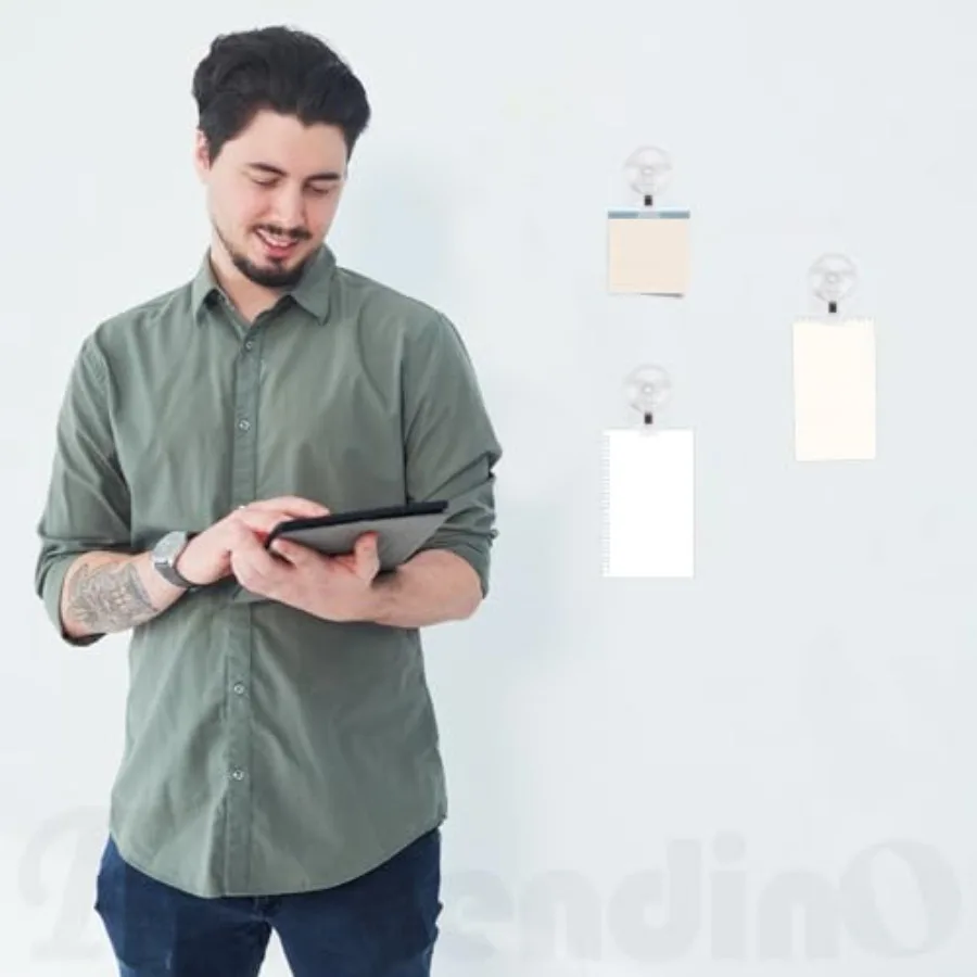 12 عبوة من حامل المشبك الدائري المشبك الشفاف لعرض بطاقات العمل للمكتب المنزلي #6