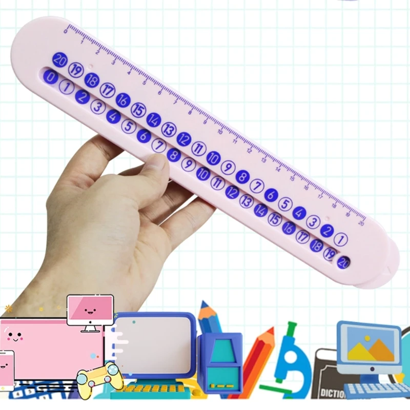 

Slide Ruler For Mathematics Kids Digital Decomposition Ruler Toy Double-Sided Number Decomposition Ruler Math Training 896C