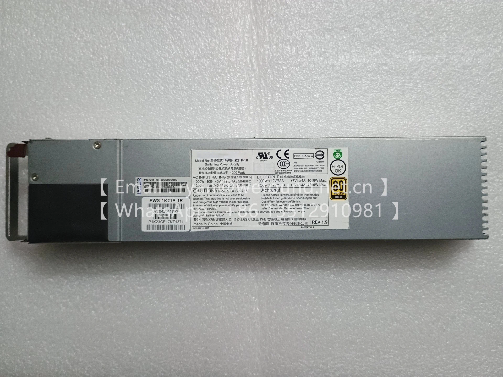 

PWS-1K21P-1R МОДУЛЬ ПИТАНИЯ 1200 Вт