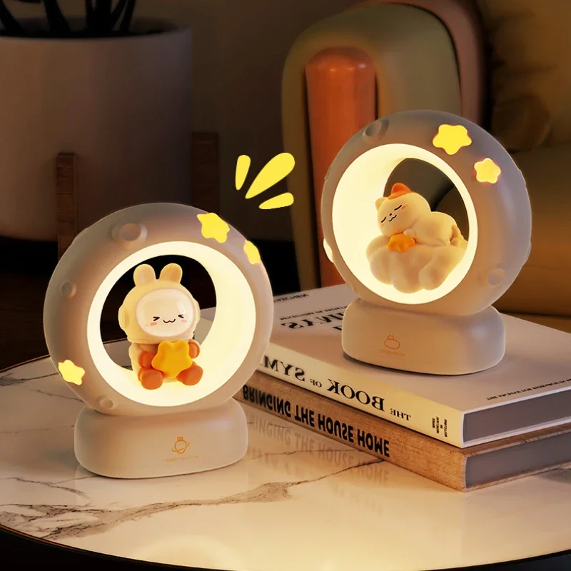 Nice Cute Rechargeable Night Lights Children's Room Atmosphere Decor Light Boys Girls Gifts Desktop Ornaments