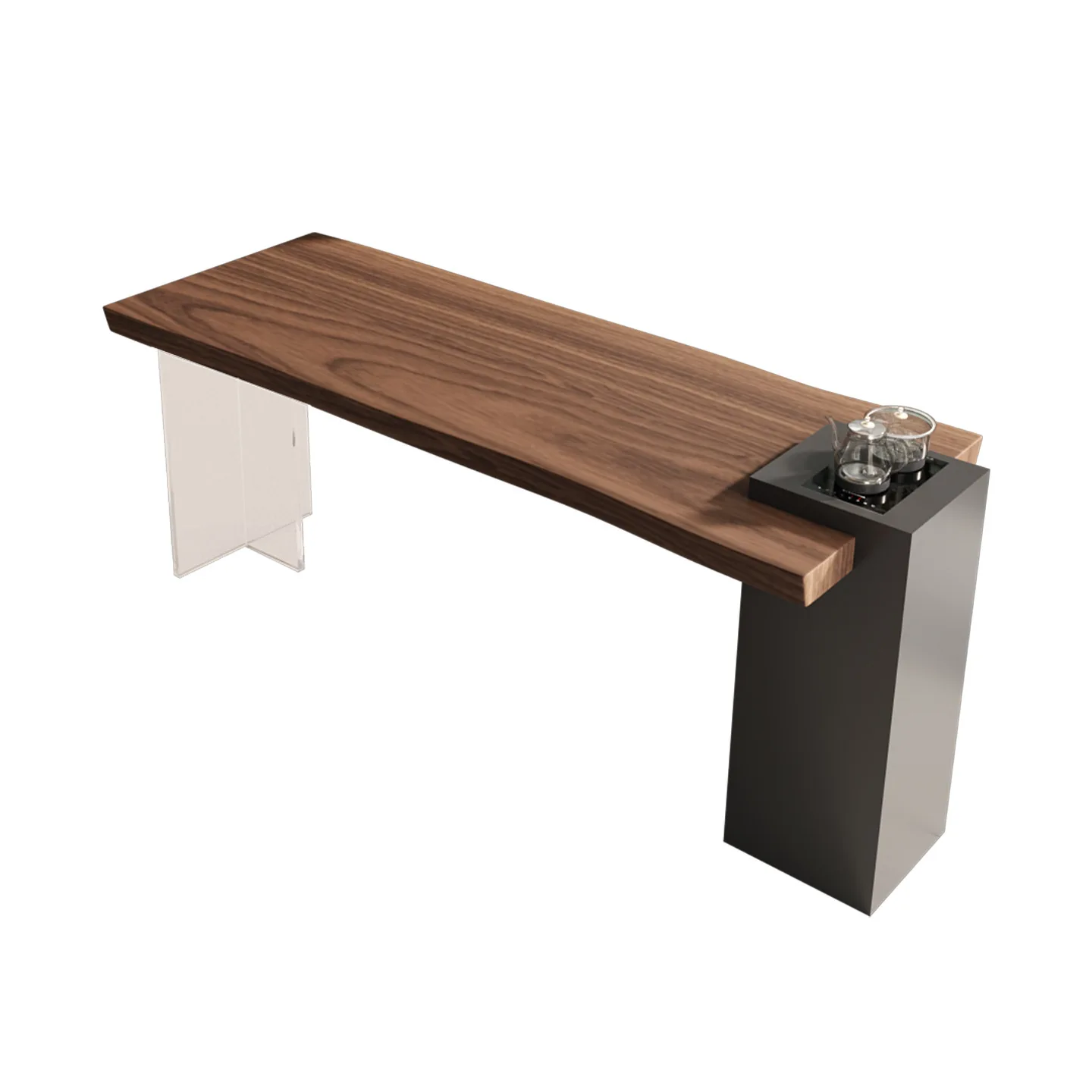 

Минималистичный чайный бытовой чайный столик для гостиной, балкона, стол из массива дерева и стул, комбинация света, роскоши