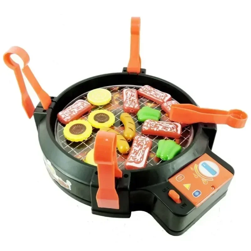 Maison de jeu jouet famille Parent-enfant interactif drôle jouet de cuisine électrique musique son BBQ cuisine nourriture Barbecue jeu jouet cadeau