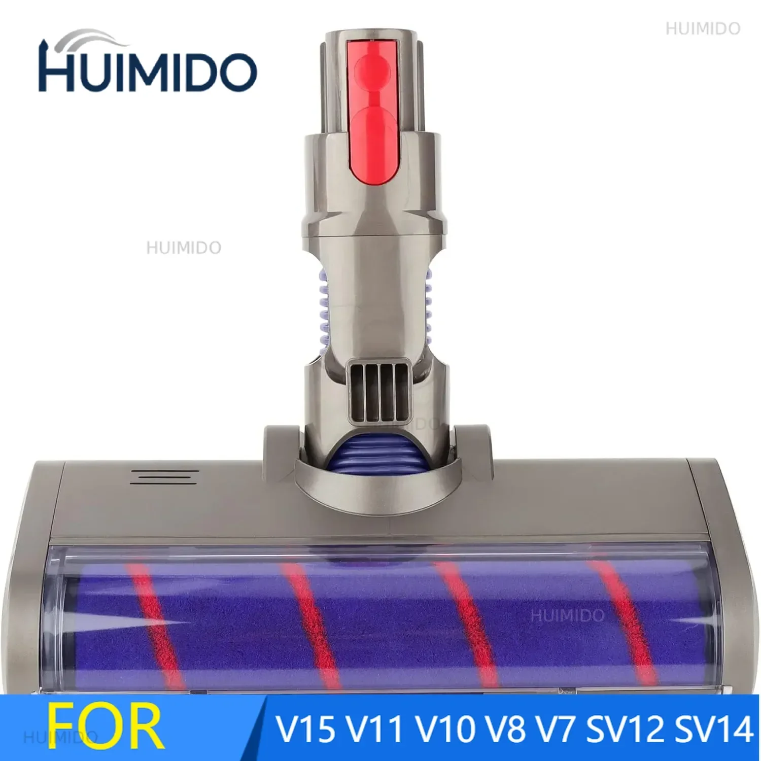Vacuum Head Compatible with Dyson V15 V11 V10 V8 V7 SV12 SV14 Soft Roller Brush for Hardwood Floors Quick-Release