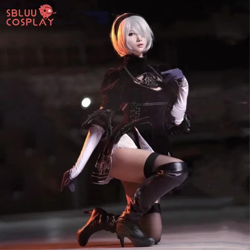 

SBluuCosplay Game YoRHa No. 2 Type B 2B Cosplay Costume Dress Halloween Party Costume