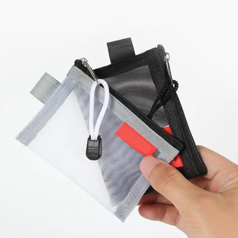 

Nylon Mesh Card Storage Bags Mini Transparent Grid Bus ID Credit Card Holder Zipper Pouch Traveling Small Coin Wallet