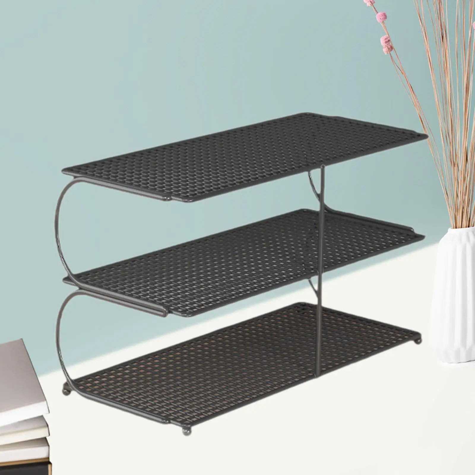 

Настольный органайзер, многофункциональная полка для хранения, книжная полка и настольная подставка из прочного железа для оптимальной организации, подходят для оптимальной организации пространства.