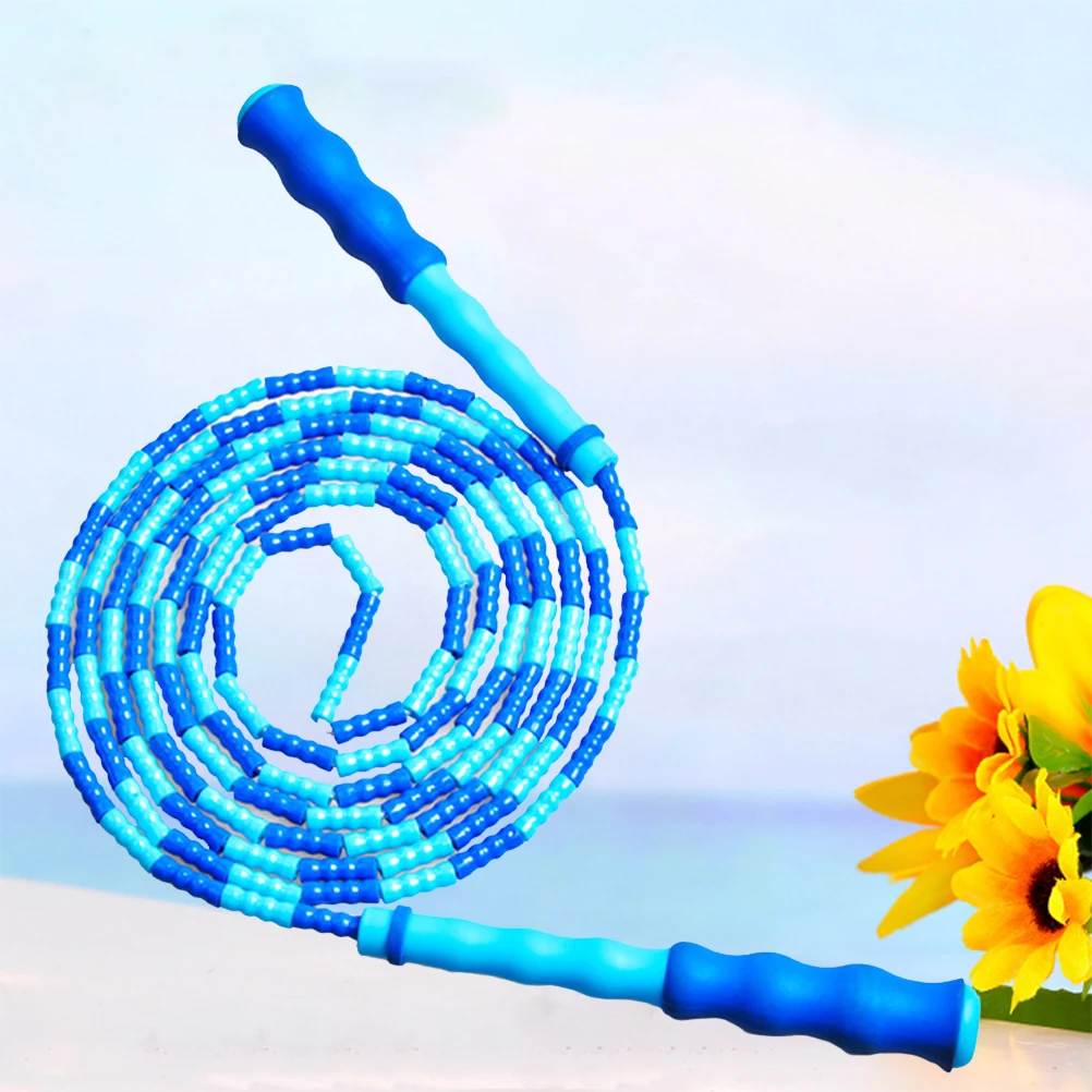 

Jump Rope Men Bamboo Skipping Bead Festival Beaded Blue Workout