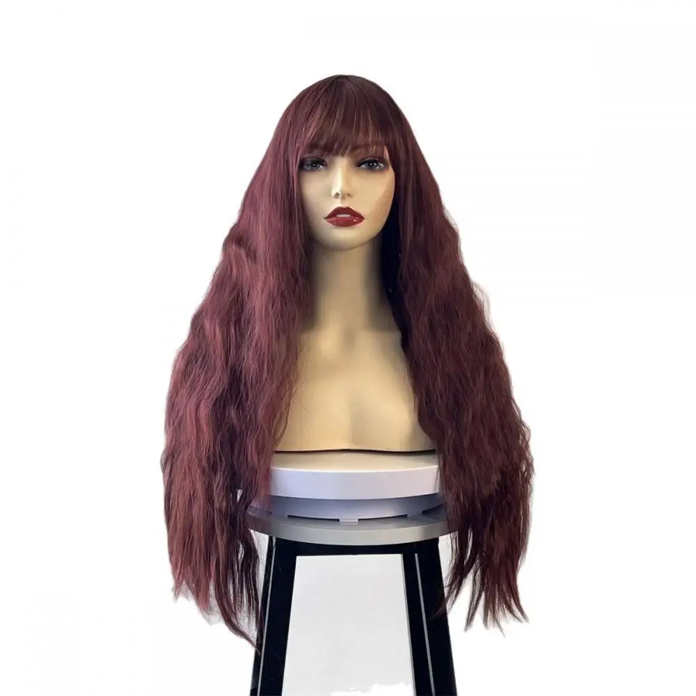 Frau Puppe Cosplay Perücke Mädchen Pony Multies Farben Kopfbedeckung Kleine Locken Lange Perücke Volle Kopfbedeckung Y2K Cosplay Headset