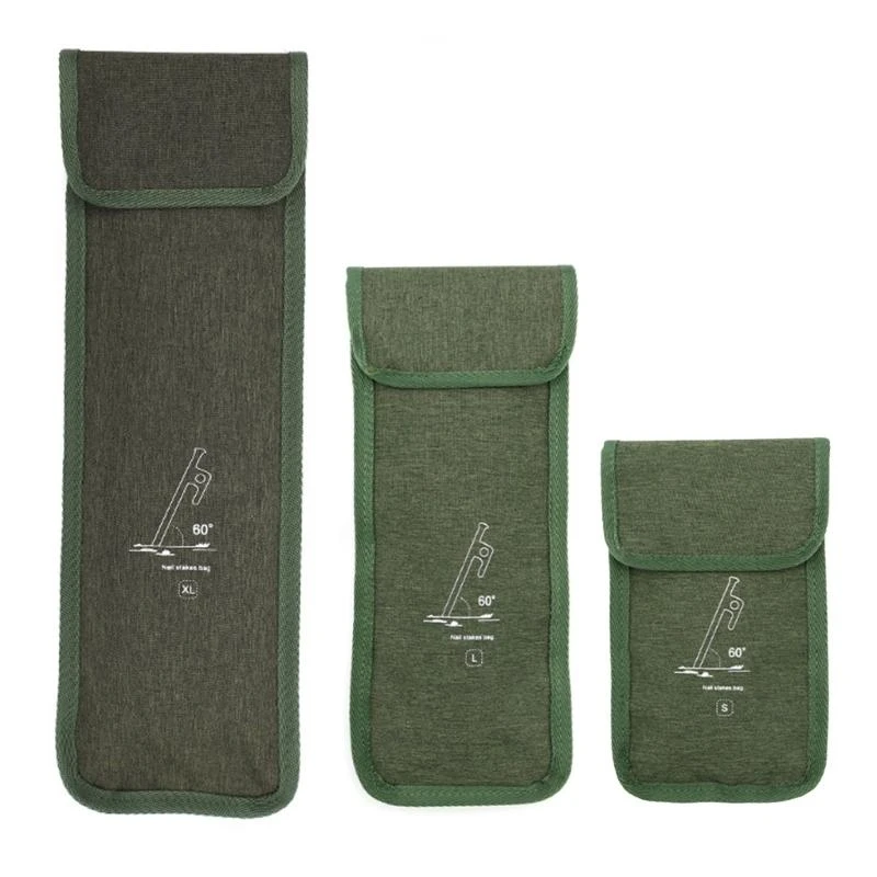 

2Pcs Ground Nails Bag Oxfords Cloth Tent Stake Bag Portable Nails Storage Bag