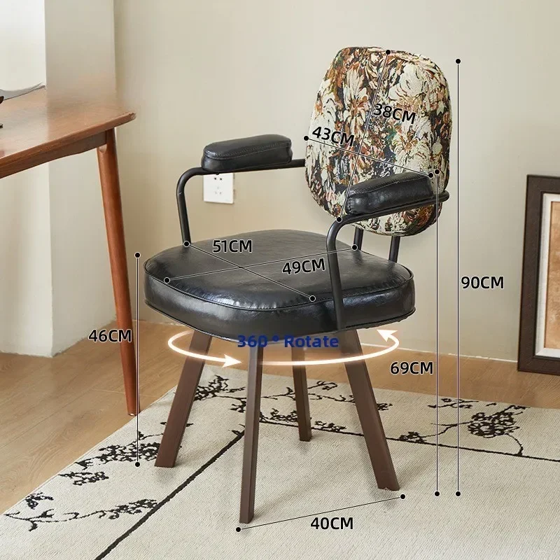 Multi-functional Computer chair office chair bedroom swivel chair study seat retro chair back chair rotating desk chair