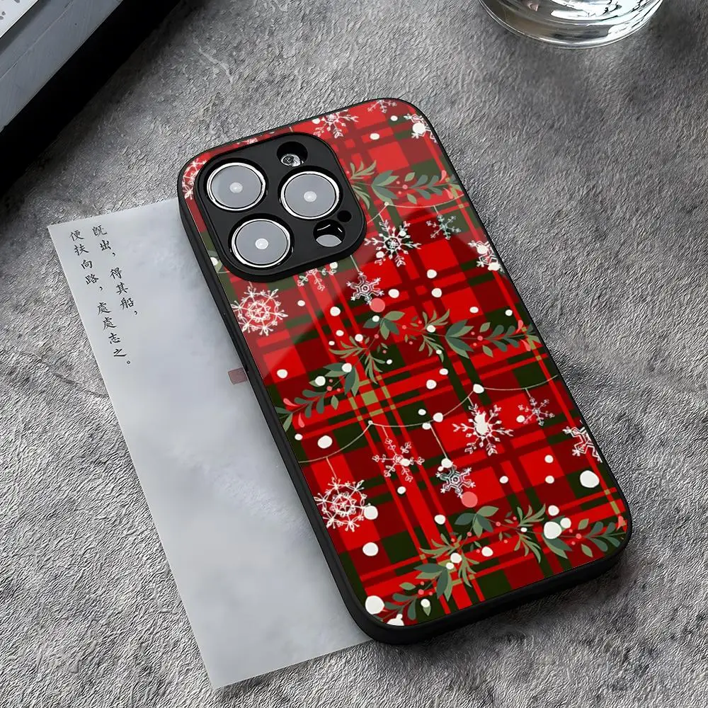 Christmas snowflake tree Phone Case Tempered Glass For iPhone 14 13 16 12 15 11 Pro XS Max Plus Mini X XR SE2020 Coque image 3