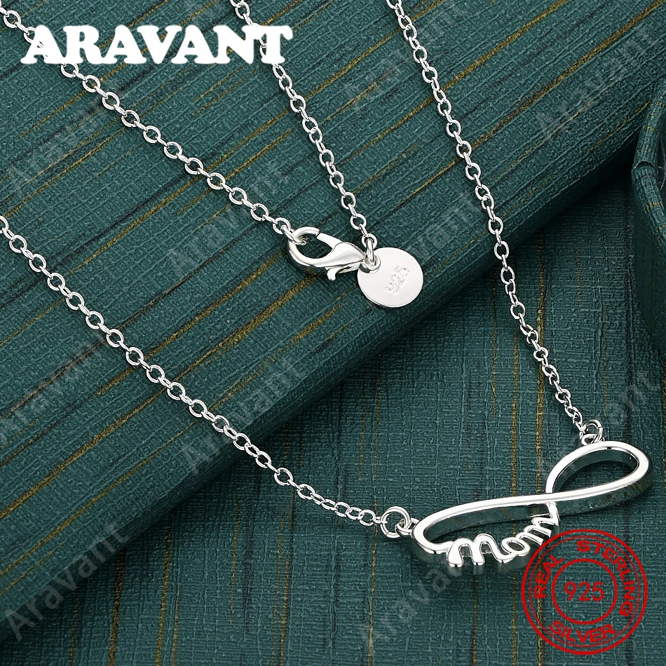 925 Sterling Silver Mom Eight-Character Pendant Necklace, Vintage Style, Personalized Accessory, Gift, Jewelry For Women