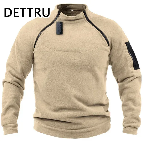 Brand High Quality Winter Mens  Sweatshirt Fleece Zipper Pullover Men\'s Solid Color Loose Lamb Thick Clothing Streetwear