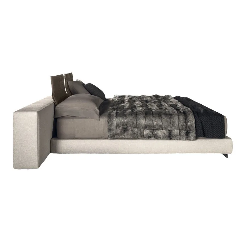 

Italian leather bed simple modern hotel villa large flat high luxury minimalist double master bedroom