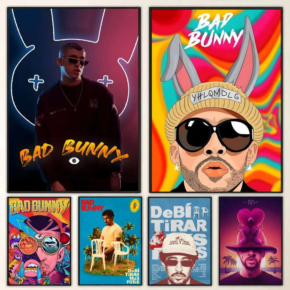 Bad Bunny Latin Trap Singer Album Bold Concert Style Poster Aesthetic Art Print for Bedroom & Living Room Decor, Unframed
